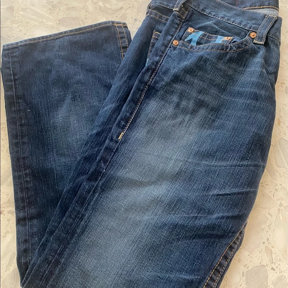 True Religion painted brush flop pockets Jeans